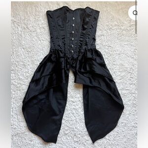 Satin Corset with ruffled drapes